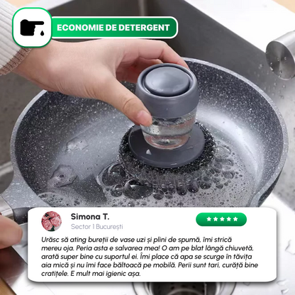 🧽 Burete de Sârmă Multifuncțional cu Dispenser - 1+1 Cadou