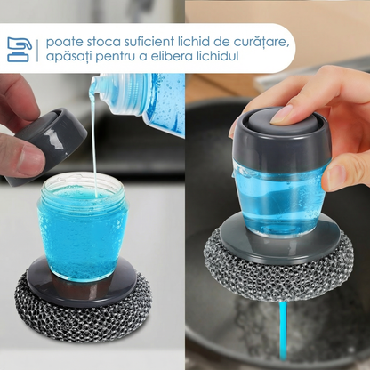 🧽 Burete de Sârmă Multifuncțional cu Dispenser - 1+1 Cadou